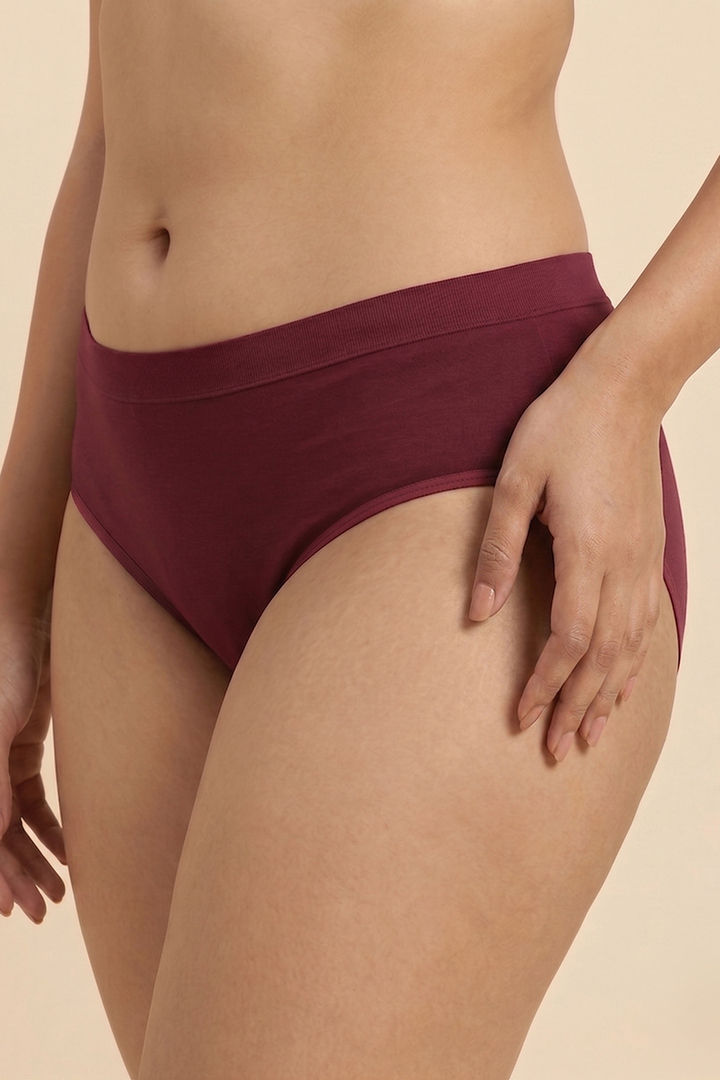Zivame Medium Rise Full Coverage Seamless Hipster Panty (Pack of 3) - Multicolor — image 3